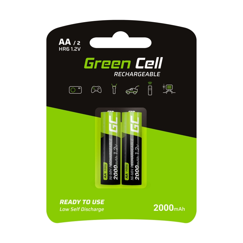 Green Cell Akumulatory Ni-MH 2x AA HR6 2000mAh