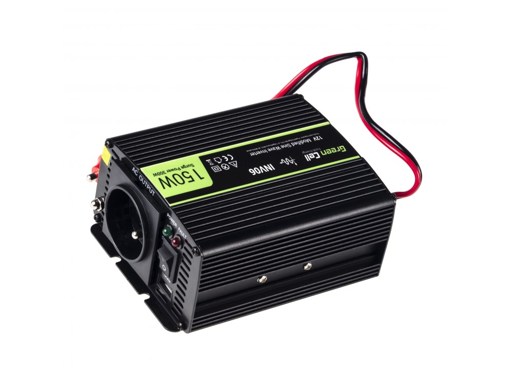 Green Cell INV06 Power Inverter 12V DC to 230V AC 150W/300W