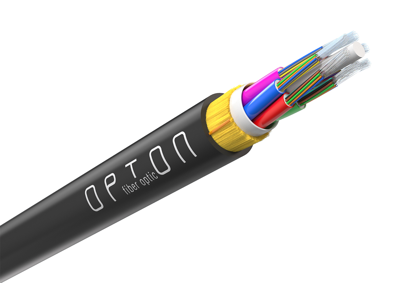 Opton ADSS-XOTKtsdD napowietrzny kabel światłowodowy 24J 4T6F, G.652.D, 4 kN, span 80 m