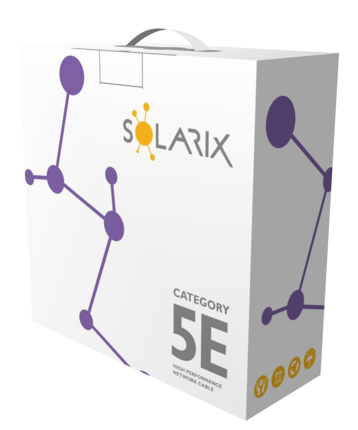 Solarix SXKD-5E-UTP-LSOH kabel UTP kat. 5e, miedziany, LSZH Dca-s1,d2,a1, 100m (karton)