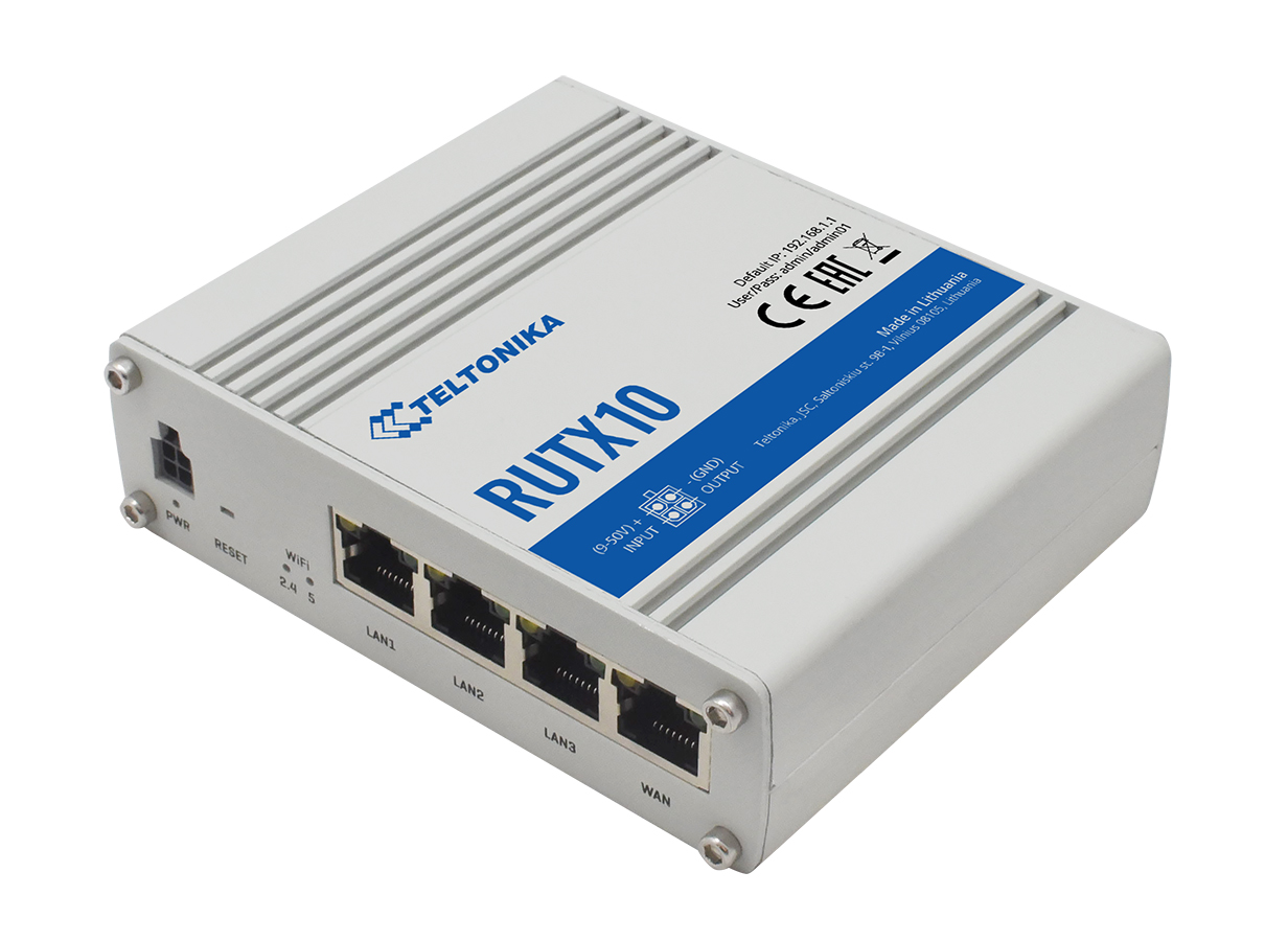 Teltonika RUTX10 przemysłowy, bezprzewodowy router AC867, 4x GE
