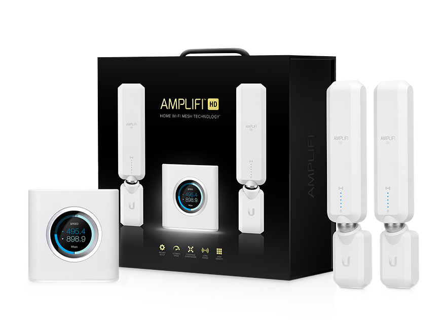Ubiquiti AFI-HD AmpliFi Mesh Wi-Fi zestaw składający się z router i 2 punktów dostępowych AC1750